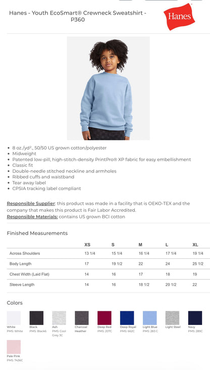 M Crest Warriors Light Blue Crewneck Sweatshirt