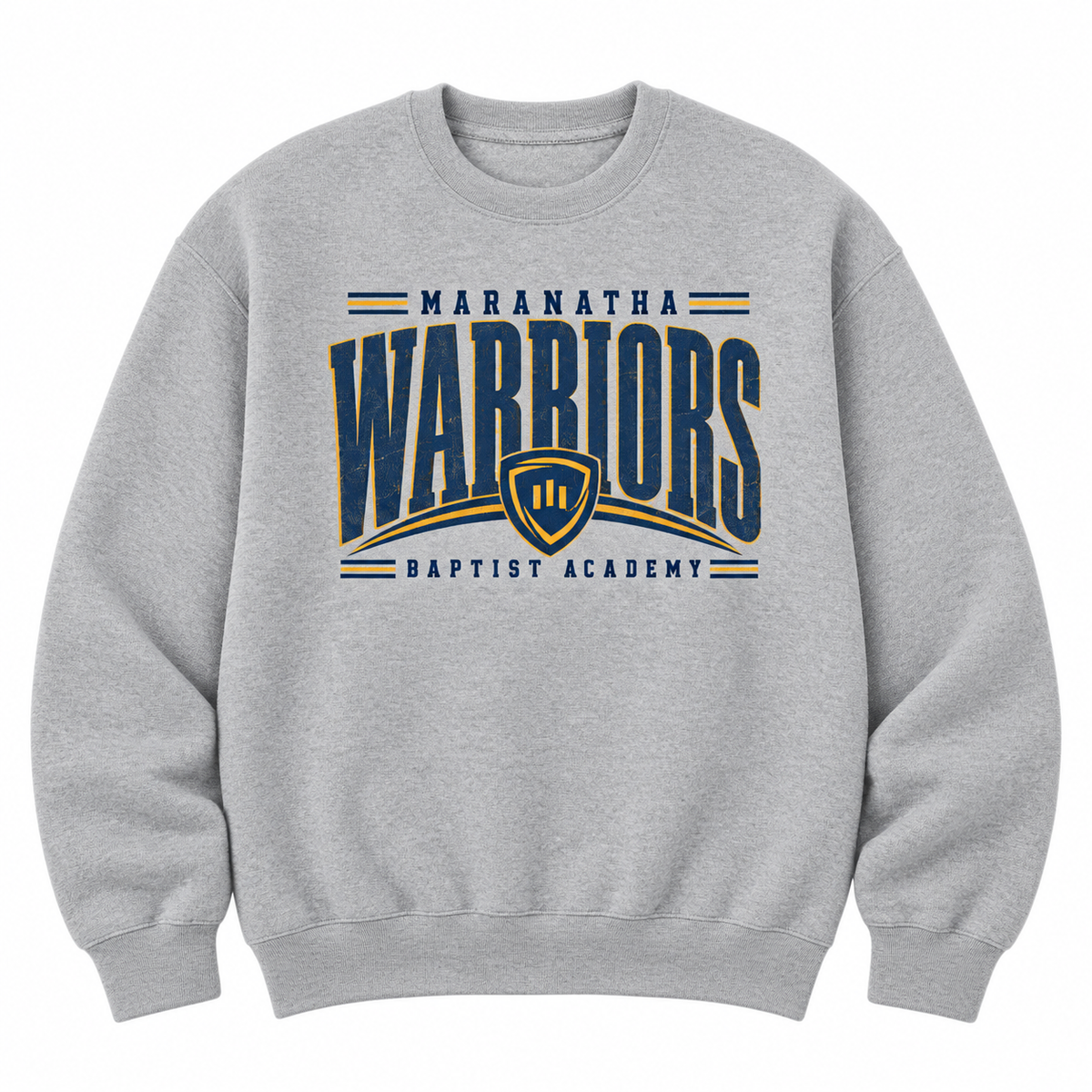 WARRIORS Maranatha Baptist Academy Sport Grey Crewneck Sweatshirt