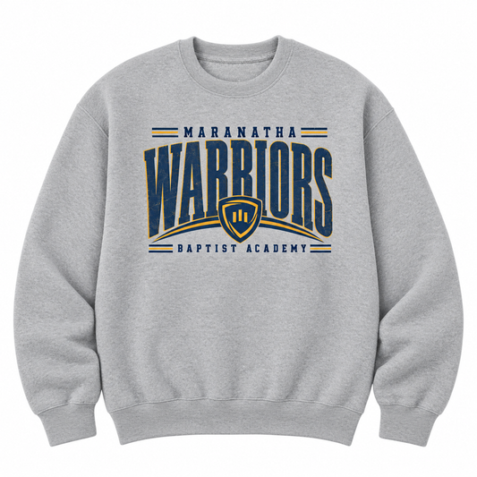 WARRIORS Maranatha Baptist Academy Sport Grey Crewneck Sweatshirt