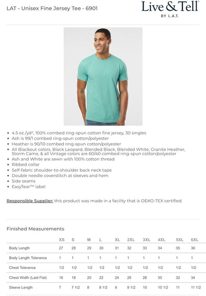LAT Adult 6901 size chart