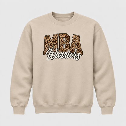 Maranatha MBA Leopard Warriors sand crewneck sweatshirt