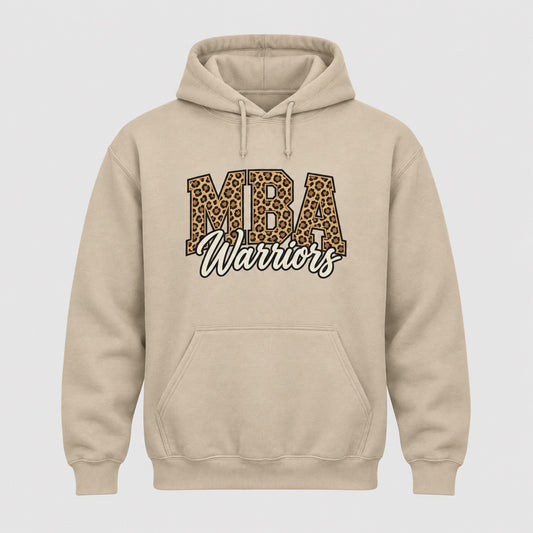 Maranatha MBA leopard Warriors design on Sand hoodie
