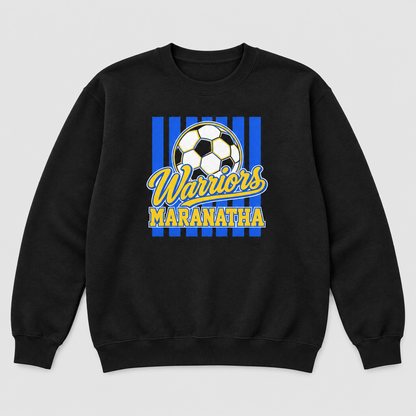 Maranatha Soccer and Stripes Warriors black crewneck sweatshirt