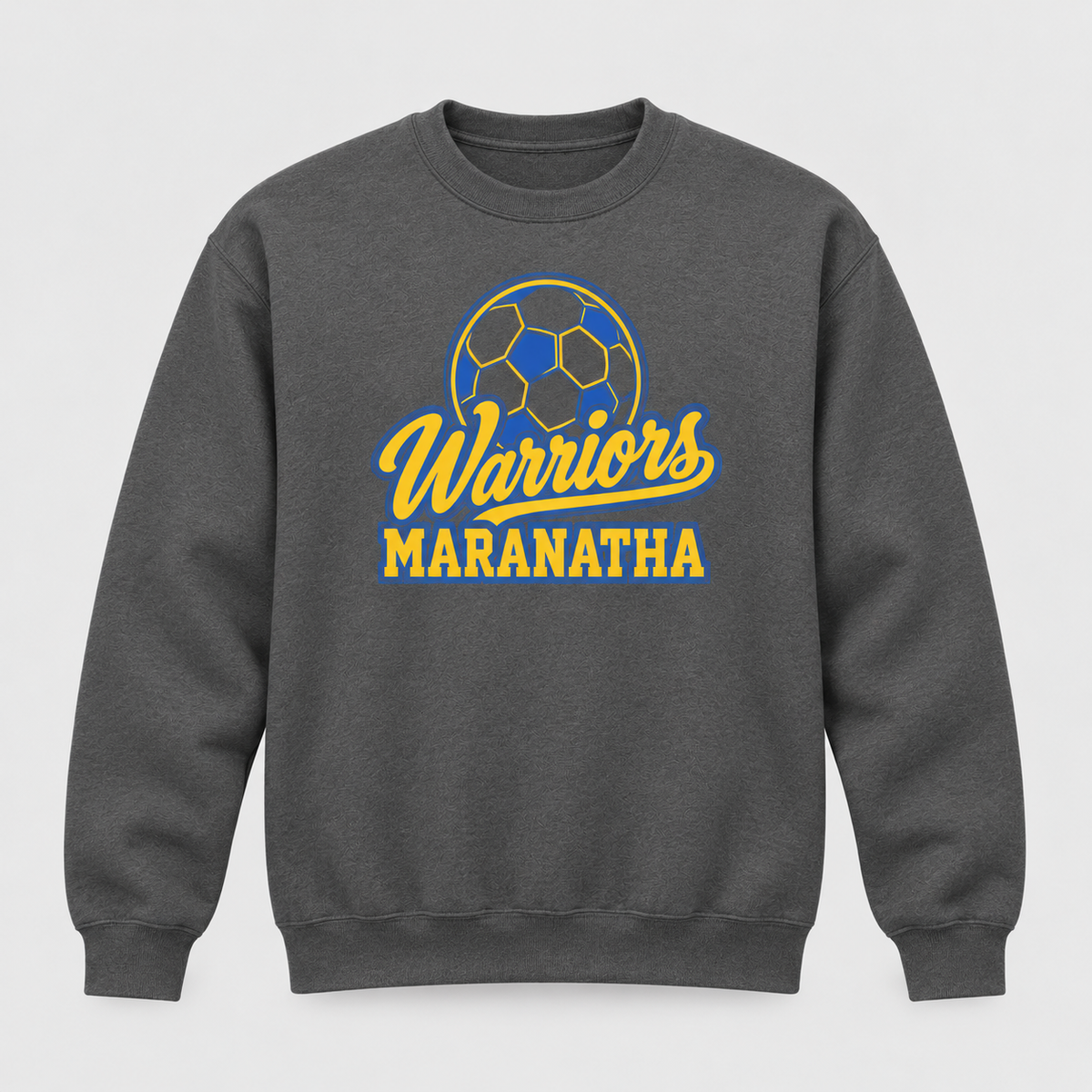 Maranatha Soccer Warriors charcoal crewneck sweatshirt
