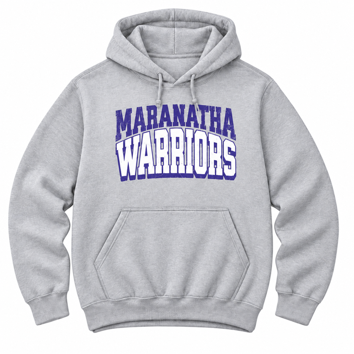 Maranatha Warriors hoodie with smaller centered chest design