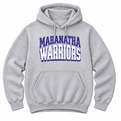 Maranatha Warriors hoodie with smaller centered chest design