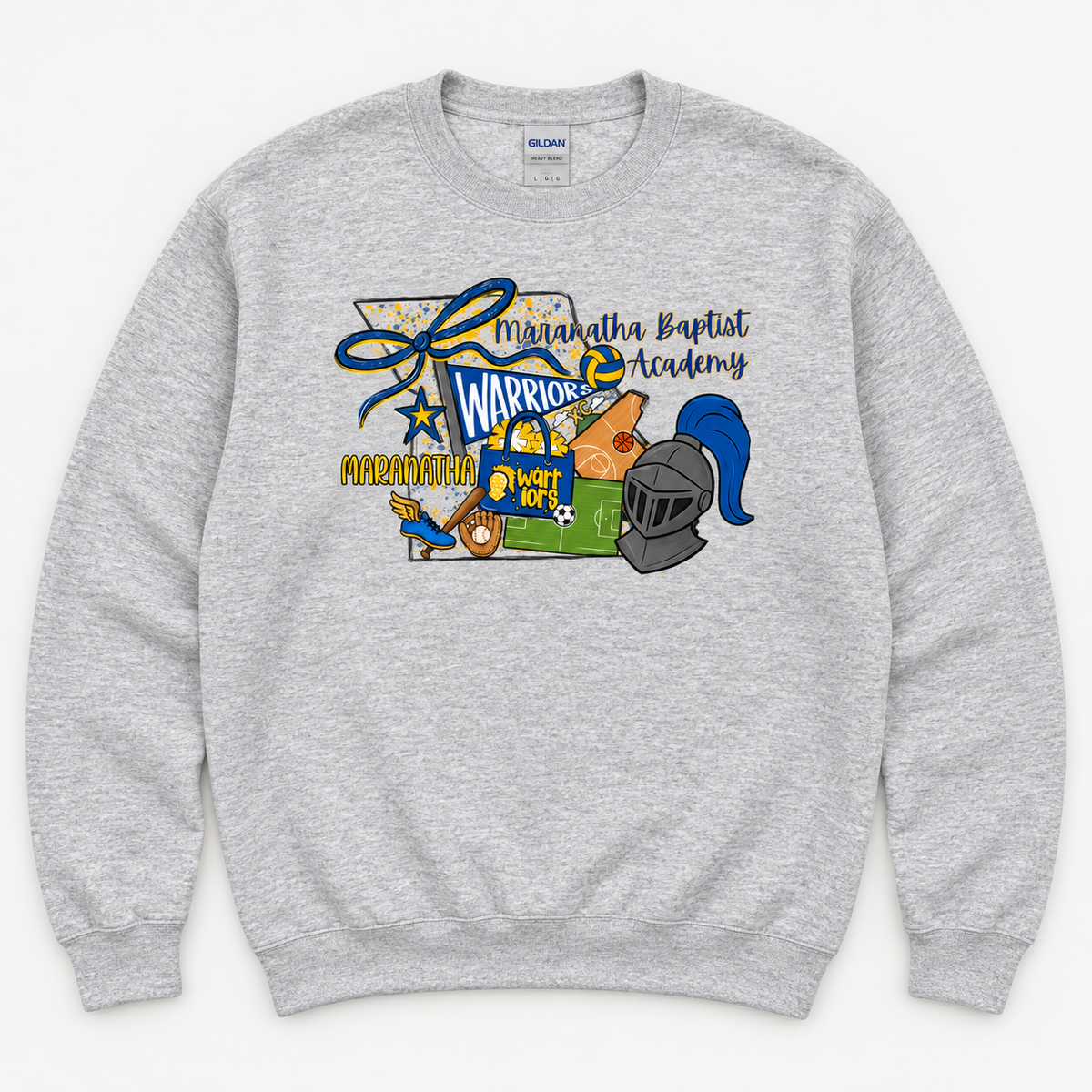 Maranatha Warriors All-Sports Sport Grey Crewneck Sweatshirt
