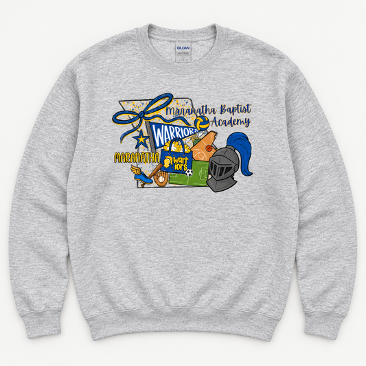 Maranatha Warriors All-Sports Sport Grey Crewneck Sweatshirt