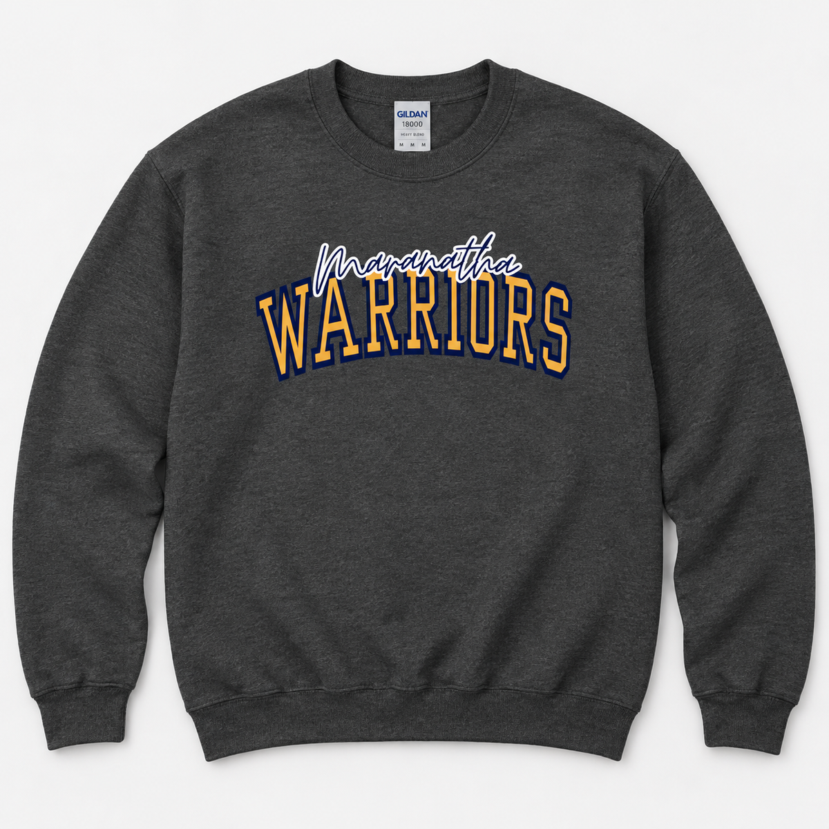 Maranatha Warriors Collegiate Charcoal Crewneck Sweatshirt