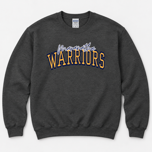 Maranatha Warriors Collegiate Charcoal Crewneck Sweatshirt