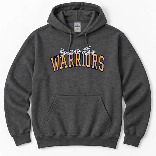 Maranatha Warriors Collegiate charcoal Gildan 18500 hoodie