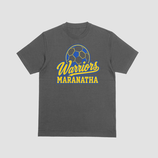 Maranatha Soccer Warriors Charcoal Spirit Tee mockup