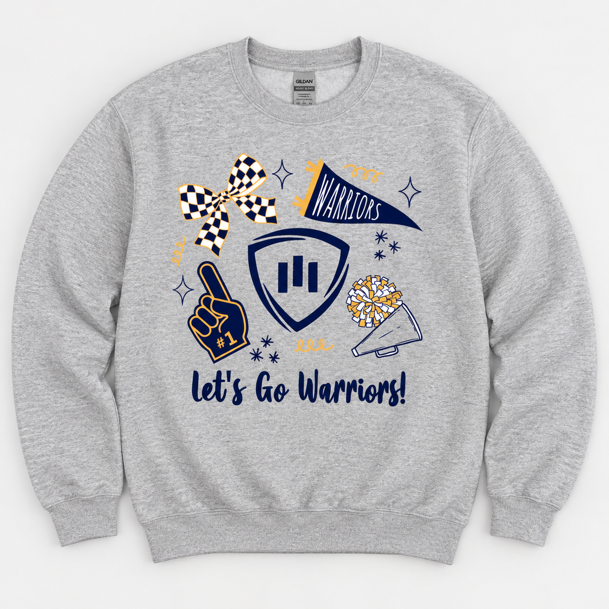 Maranatha Warriors Cheer Sport Grey Crewneck Sweatshirt