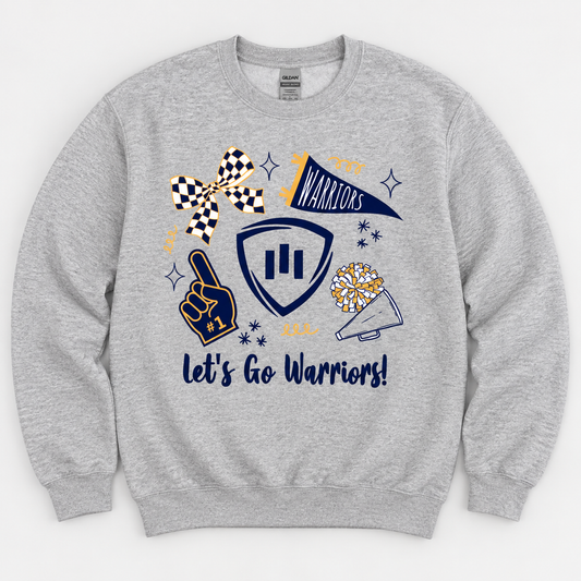Maranatha Warriors Cheer Sport Grey Crewneck Sweatshirt